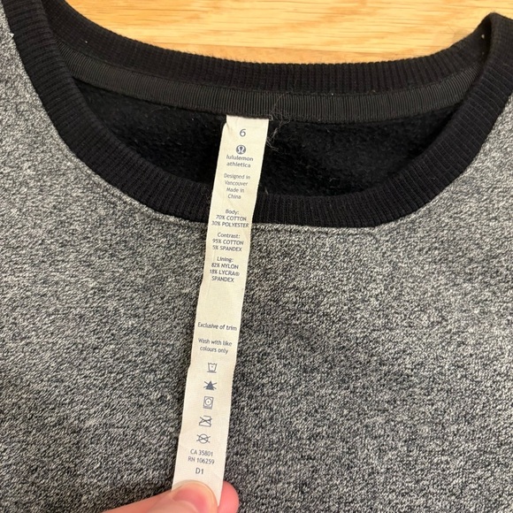 Lululemon Keep Up Crew Heathered Speckled Black Size 6 - Picture 7 of 7